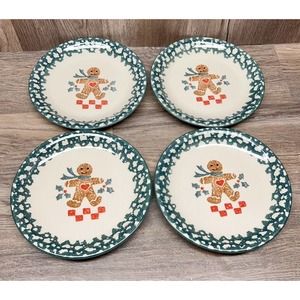 Tienshan Folkcraft Gingerbread 7 3/4” Salad Dessert Lunch Plates Lot of 4